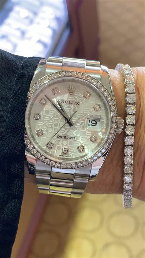 rolex diamond tennis bracelet|Rolex watch accessories.